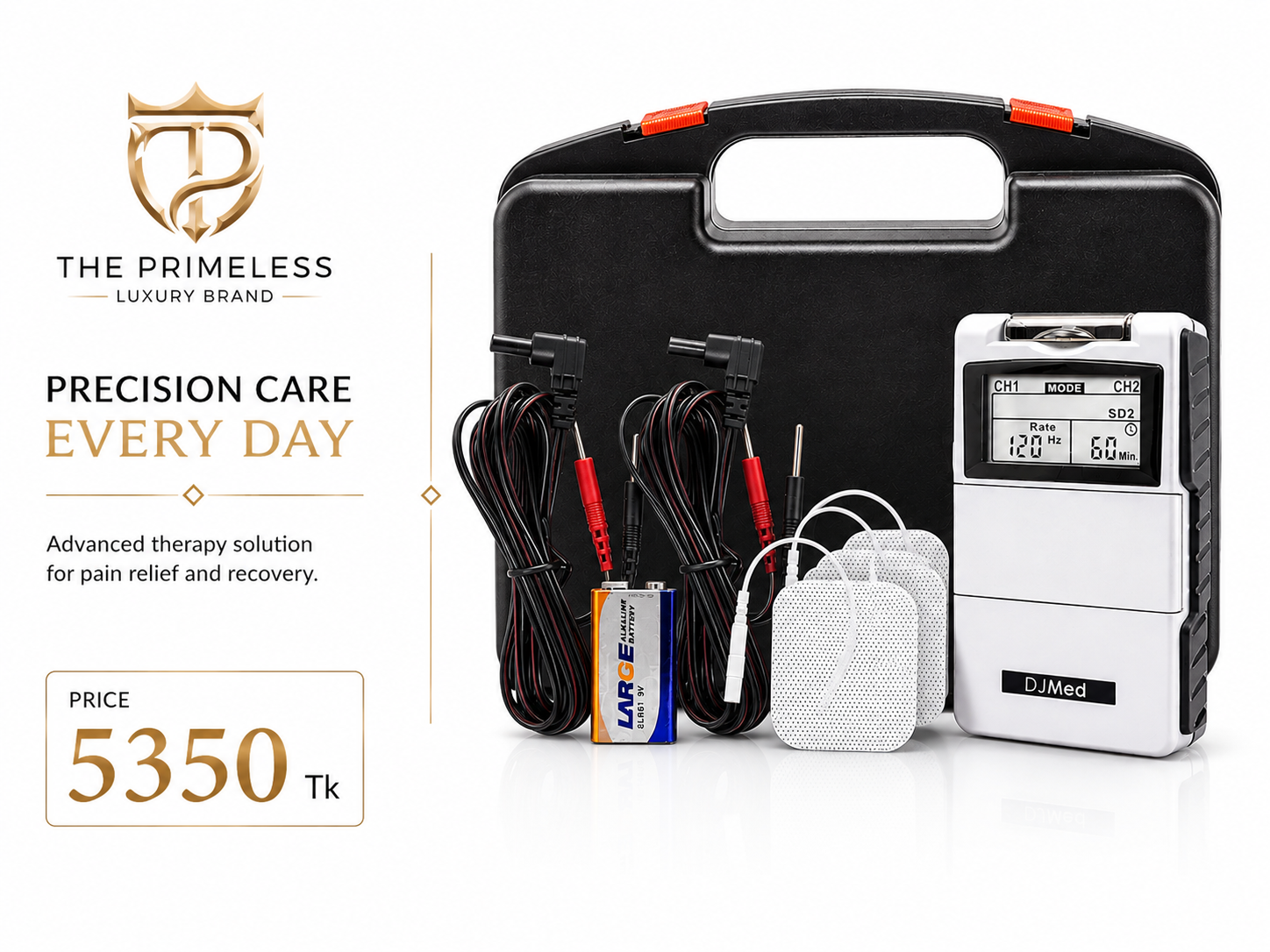 DJMed Dual Channel TENS / EMS Electrical Pulse Therapy Machine