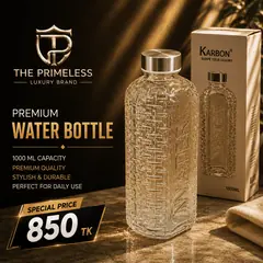 Premium Textured Glass Water Bottle – 1000ml